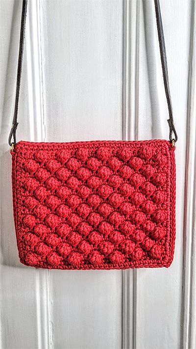 Le Borse Di Chiara Tracolla Crochet rosso con fodera